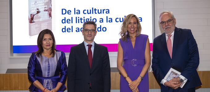Lefebvre presenta "De la cultura del litigio a la cultura del acuerdo" con la participación del Ministerio de Justicia, CEOE y destacados líderes de la sociedad civil española