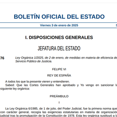 Publicada en el BOE la Ley de Eficiencia del Servicio Público de Justicia